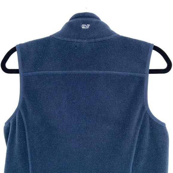 Vineyard Vines Westerly Zip Front Fleece Vest Navy Blue XS - Picture 8 of 10